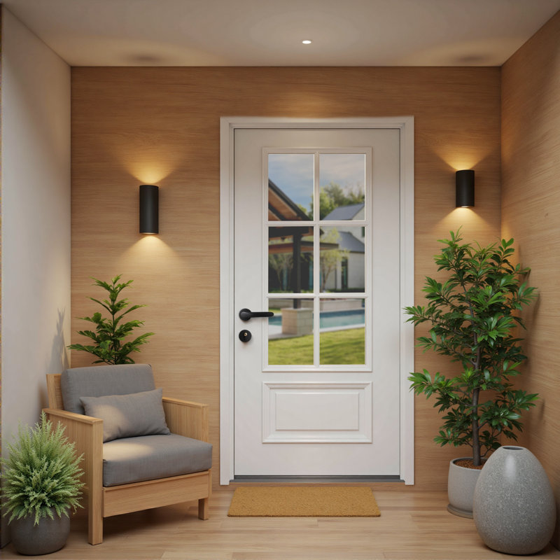 Porte d'entrée intérieure en fibre de verre 36 po x 36 po