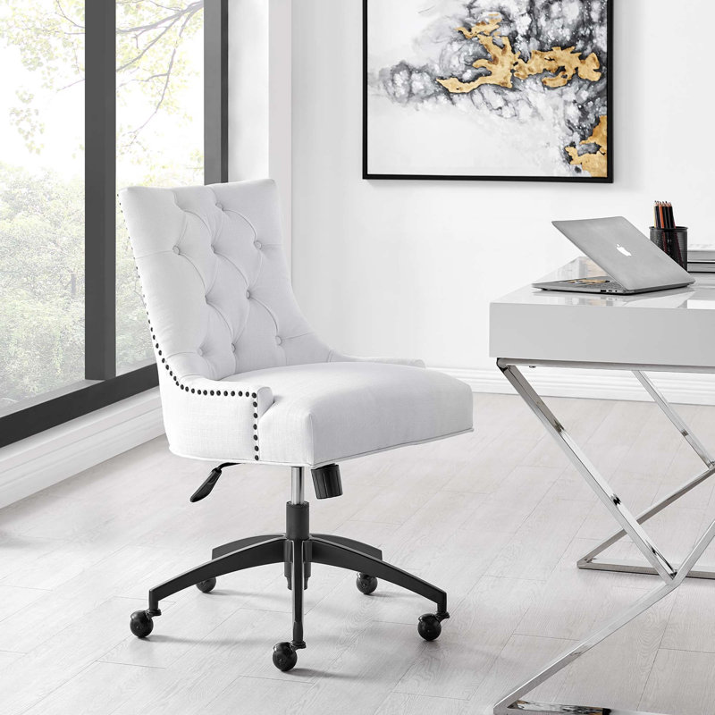Chaise de bureau Regent, Blanc, Noir