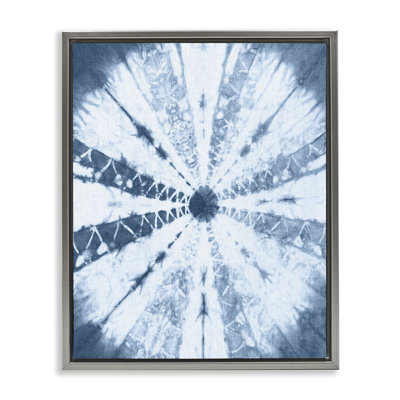 «Blue Tie Dye Sunburst Floater», art mural sur toile par Jason Johnson