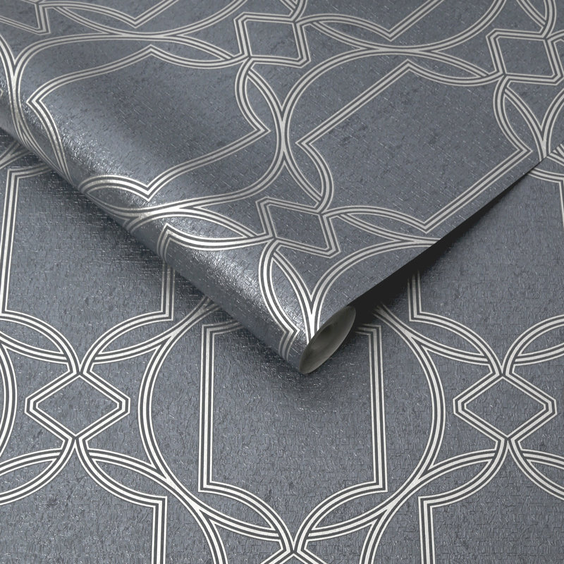 Rouleau de papier peint l 33 pi x p 20,5 po déco Parma, Anthracite