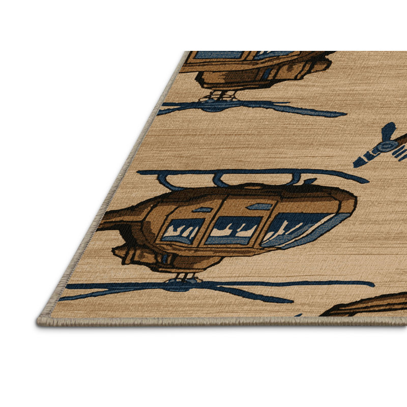 Tapis beige lavable à la machine, Rectangulaire 3 pi x 5 pi