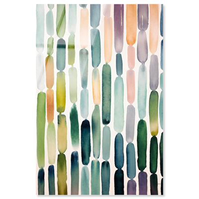 «Greenery Raindrops», art mural en verre acrylique sans cadre ultra-brillant par Art Remedy, prêt à accrocher, 24 x 36