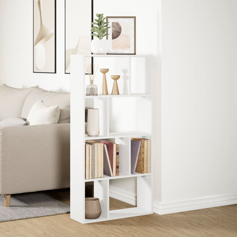 Schrey 94.5cm H Book Cabinet Bookcase, (8 Shelves) 120cm H x 60cm W x 20cm D, White