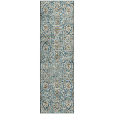 Premium Machine Washable Alliah AMF95 Peacock Rug