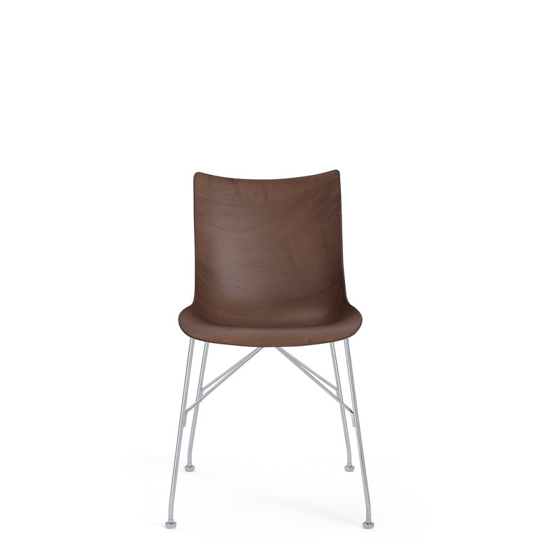 Chaise d'appoint P / Wood, Bois de frêne foncé avec chrome