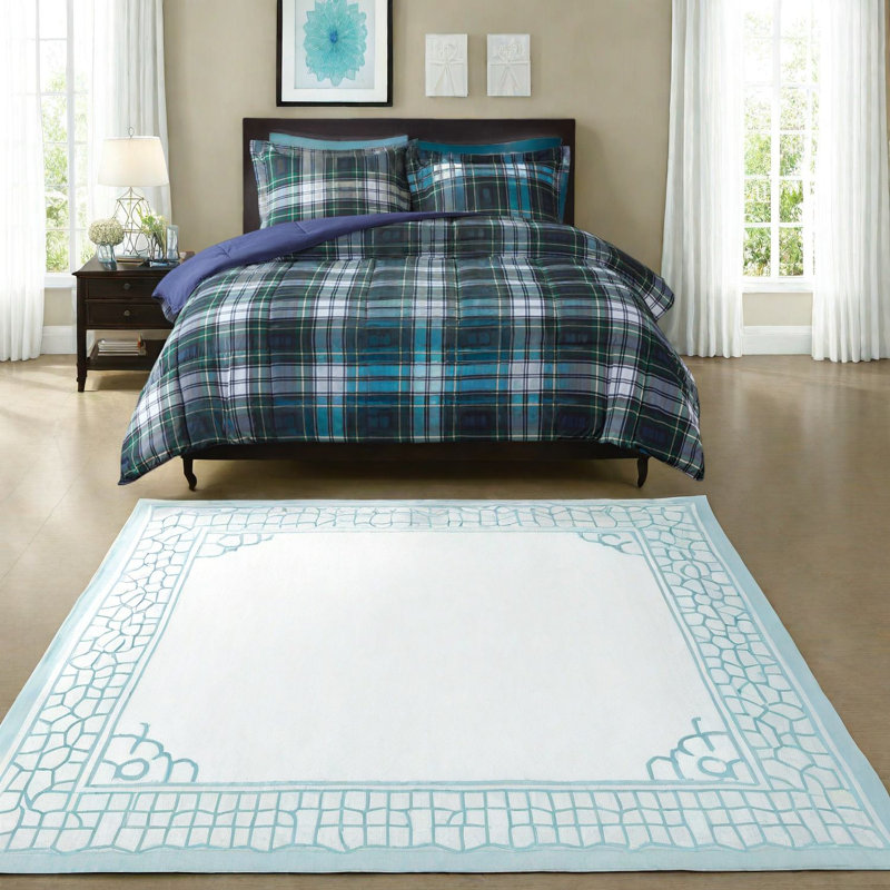 All Season Microfiber Bedding Sets, Navy Comforter, Modern Style For Home