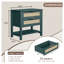 Table de chevet en rotin vert avec 2 tiroirs et une étagère ouverte - Table de chevet bohème pour le rangement de la chambre