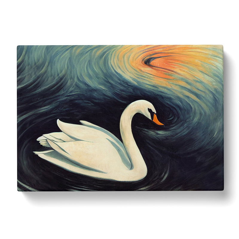 Showstopping Swan - Wrapped Canvas, 40cm H x 60cm W x 3cm D