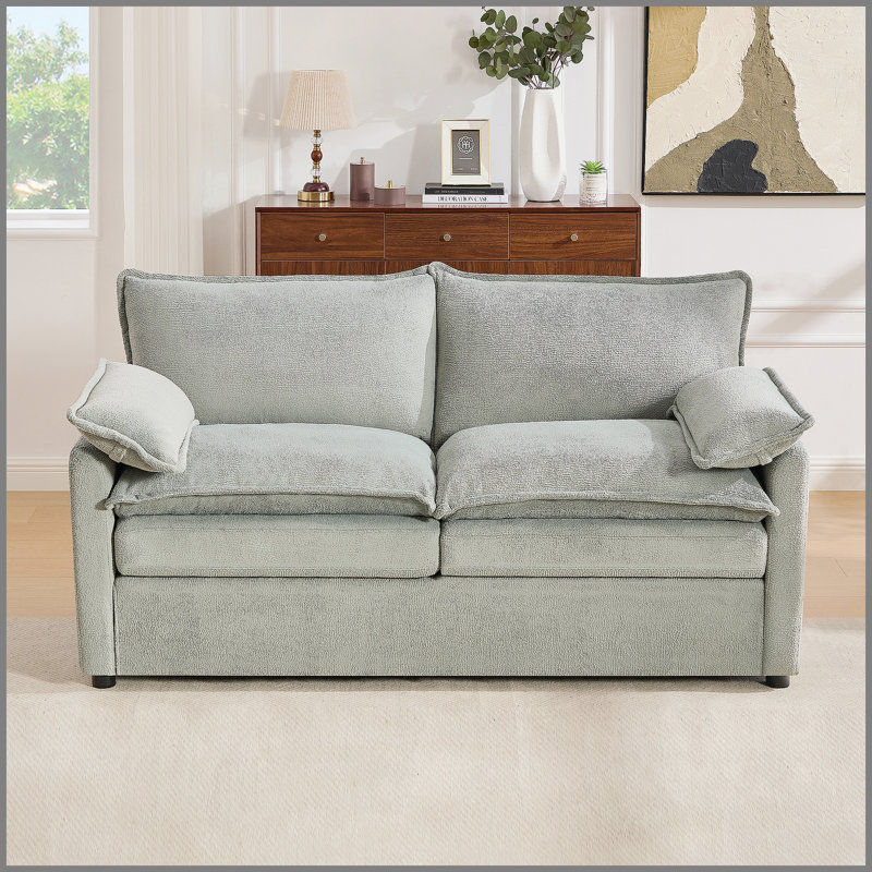 Canapé Modern, Gris, H 35,8 po x l 67,7 po x P 33,9 po