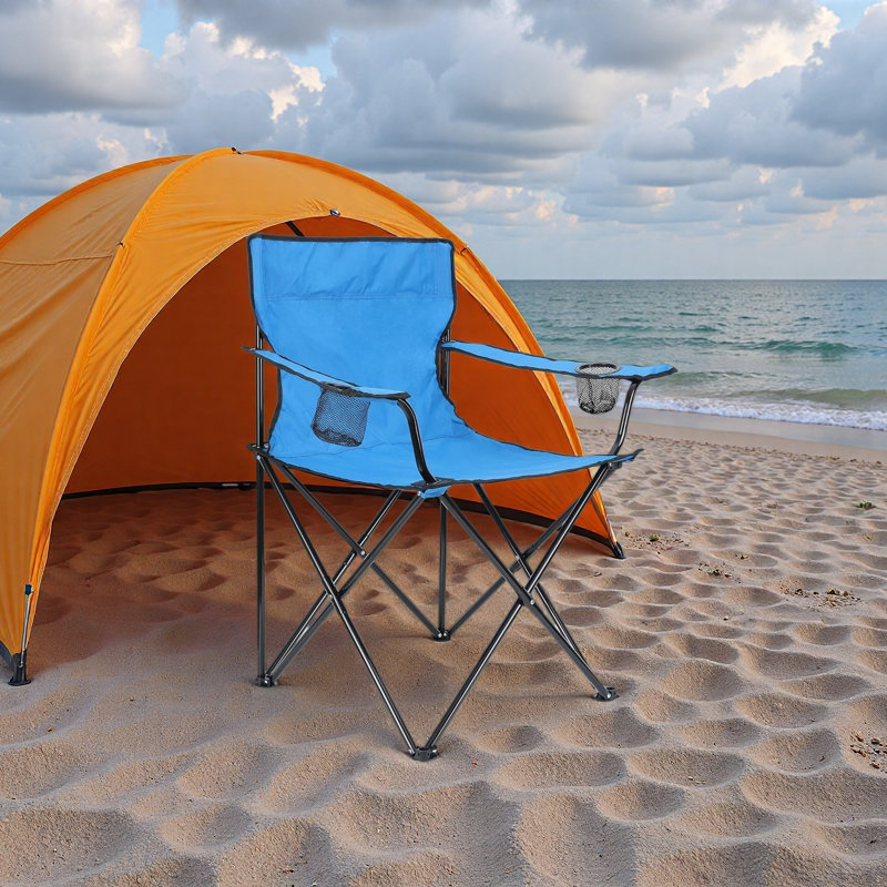 Foldable Camping Chair Set of 2, Folding Camp Chairs for Adults, Large Portable Lawn Chair for Outdoors Fishing, Hiking, Travel, Picnic, Beach, Supports 275lbs & Include Storage Bags
