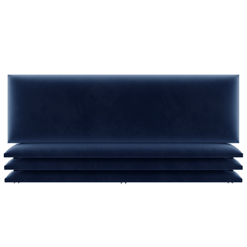 All Upholstered Headboard, Velvet Navy, Large