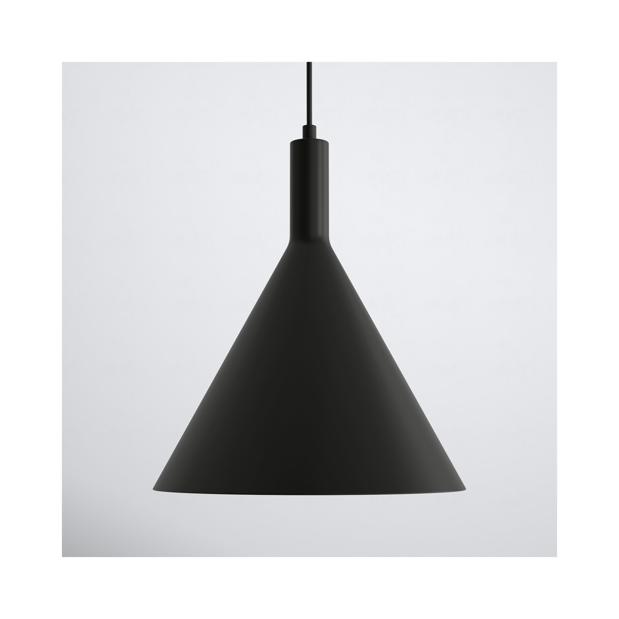 Laroche Single Light Metal Steel Dimmable Pendant, 14.5" H x 12" W x 12" D, Matte Black
