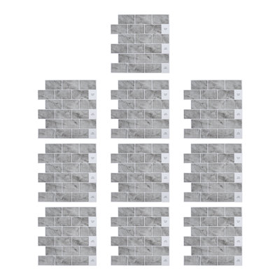 Set of 10 Self-adhesive Wall Tile Stickers
