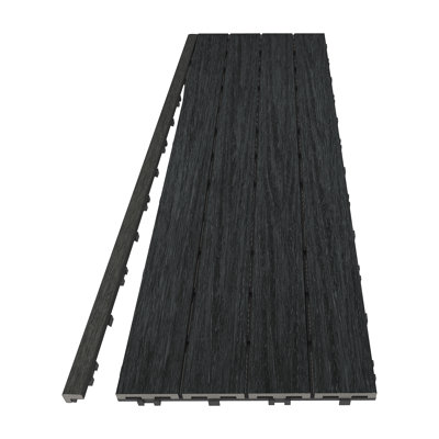 Carreau de terrasse composite gris anthracite hawaïen 1 po x 36 po Quick Deck
