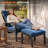  Push-button Pneumatic Adjustable Aluminum Patio Lounge Chair with Cushions and Ottoman-1616227024