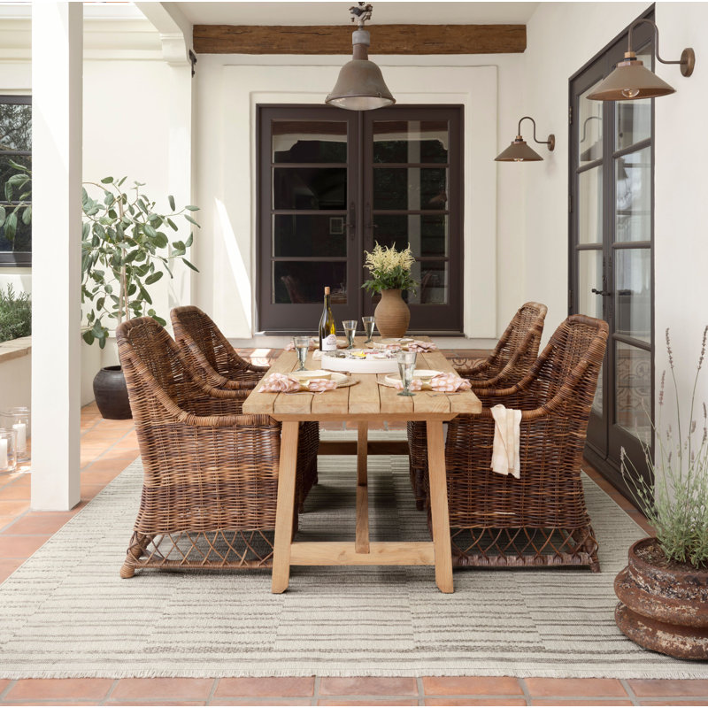 Malibu Brown/Beige Indoor / Outdoor Area Rug, Rectangle 7'8" x 10'
