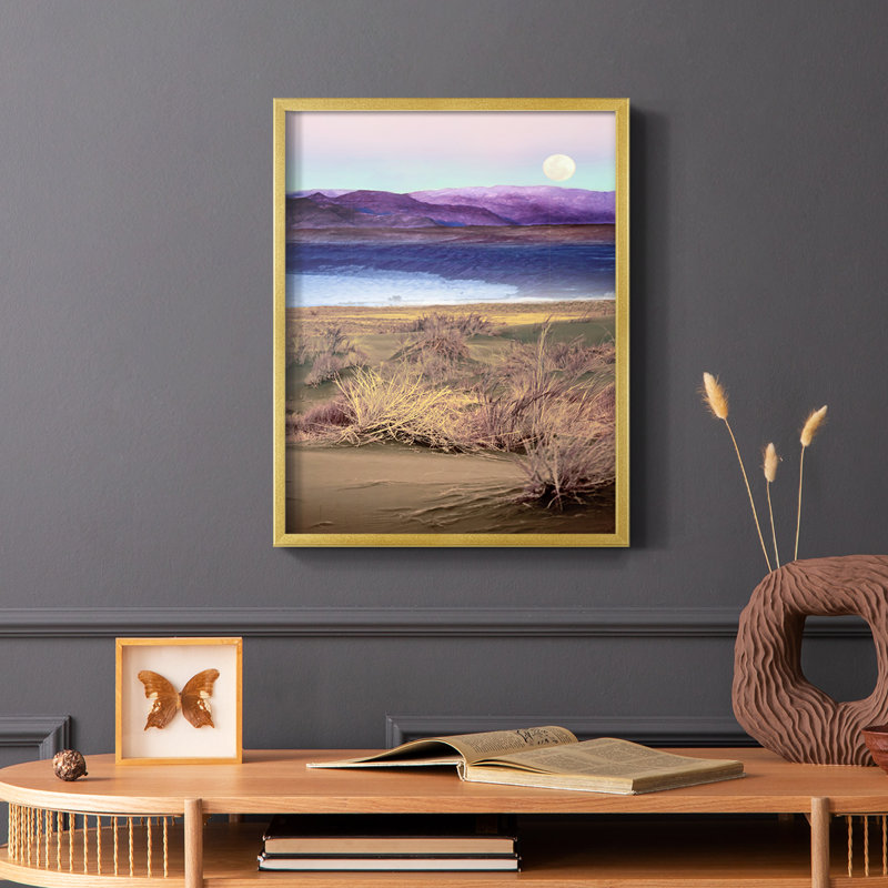 Moonrise, Namibia Framed Print - Solid Wood, Gold, 10" H x 8" W