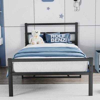 Metal Platform Bed Frame With Headboard