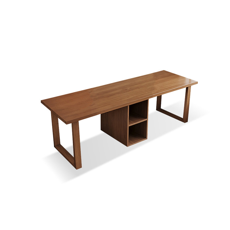 Bureau rectangulaire en bois massif brun noisette, H 29,53 po x l 62,99 po x P 23,62 po