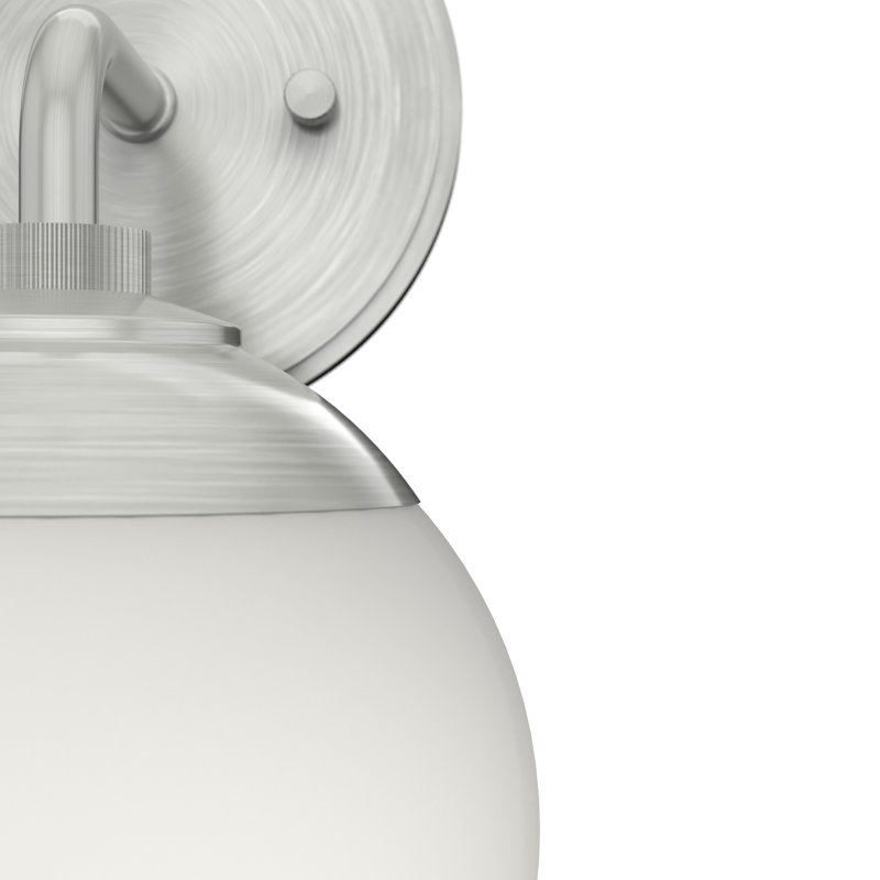 Hepburn 1 - Light Dimmable Armed Sconce, Brushed Nickel/Chrome