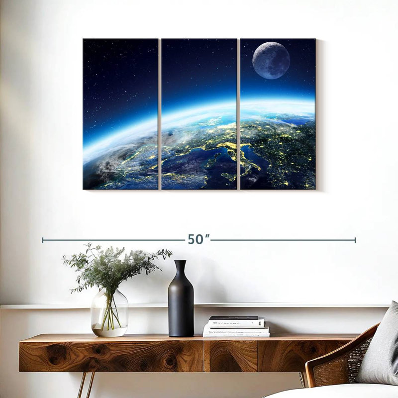 Oberle City Lights From Space, 24" H x 38" W