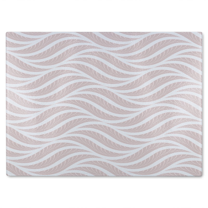 Geometric Pattern With Leaves Glass Chopping Board