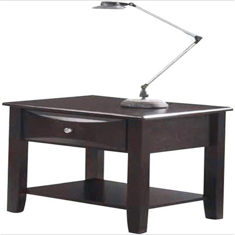 Table de bout simple en bois au look moderne, Brun
