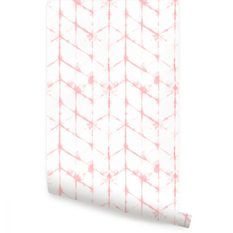 Rouleau de papier peint adhésif Tie Dye, Corail, L 2 pi x L 18 pi