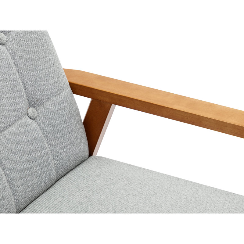 Fauteuil capitonné de 25,35 pouces de largeur, Gris clair