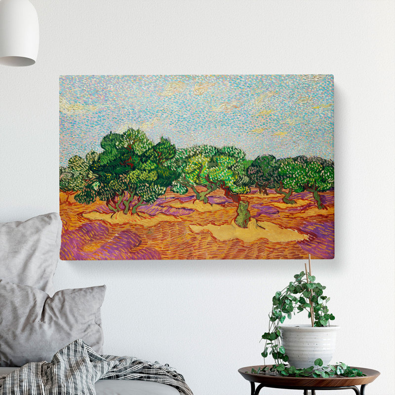 Olive Trees by Vincent Van Gogh - Wrapped Canvas Painting, 50cm H x 76cm W x 3cm D