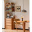 Armoire alimentaire simple en acier inoxydable et bois de cerisier