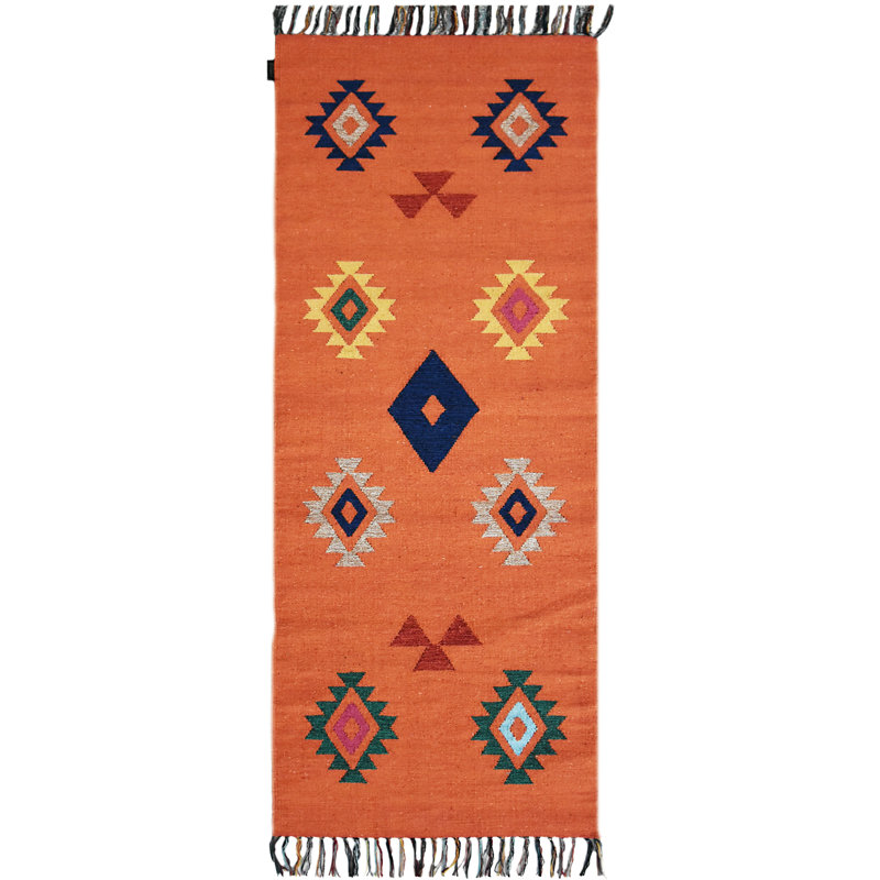 Country Southwestern Flatweave Area Rug, Runner 60 x 200cm