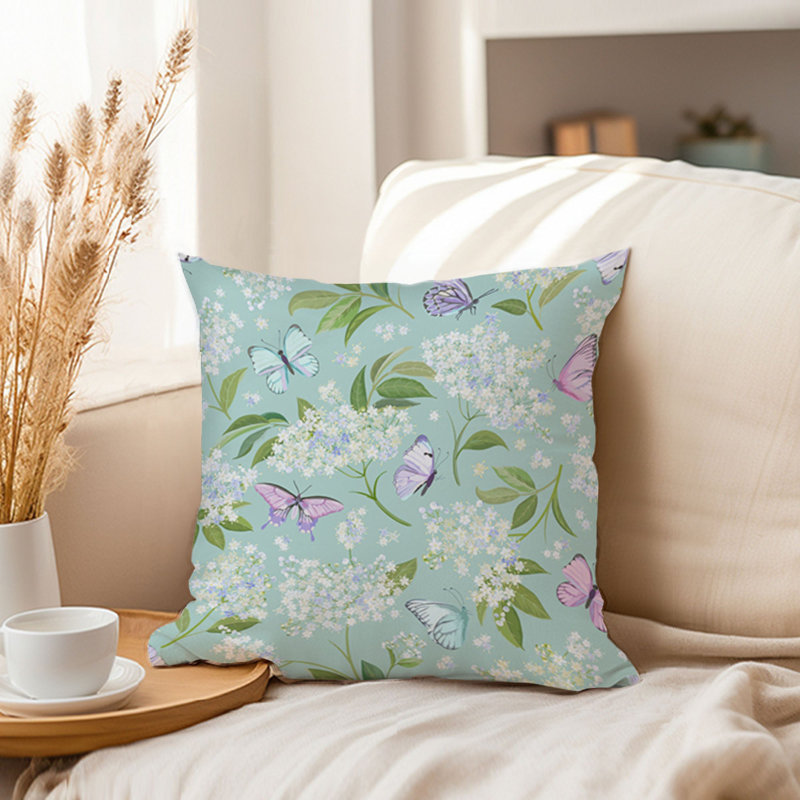 Animals William Morris Birds Damask Pattern I Cottage, Animals Butterflies Cottage, 18" H x 18" W