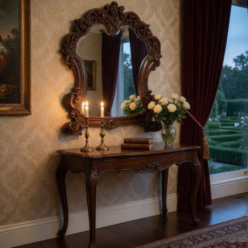 Miroir arqué pour commode Carlene, Brun