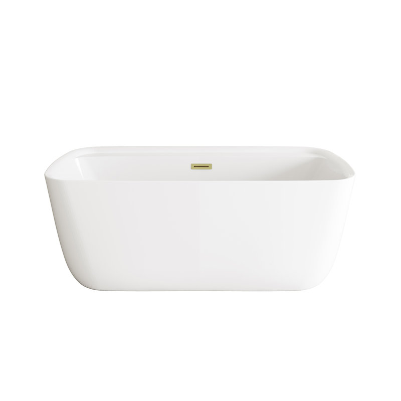 Cavidan 59'' x 30'' Soaking Bathtub, Brushed Gold