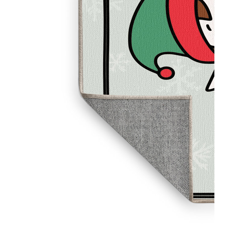 Tapis de vacances d'hiver de Noël lavable The Holiday Aisle®, Rectangle 7 pi x 9 pi