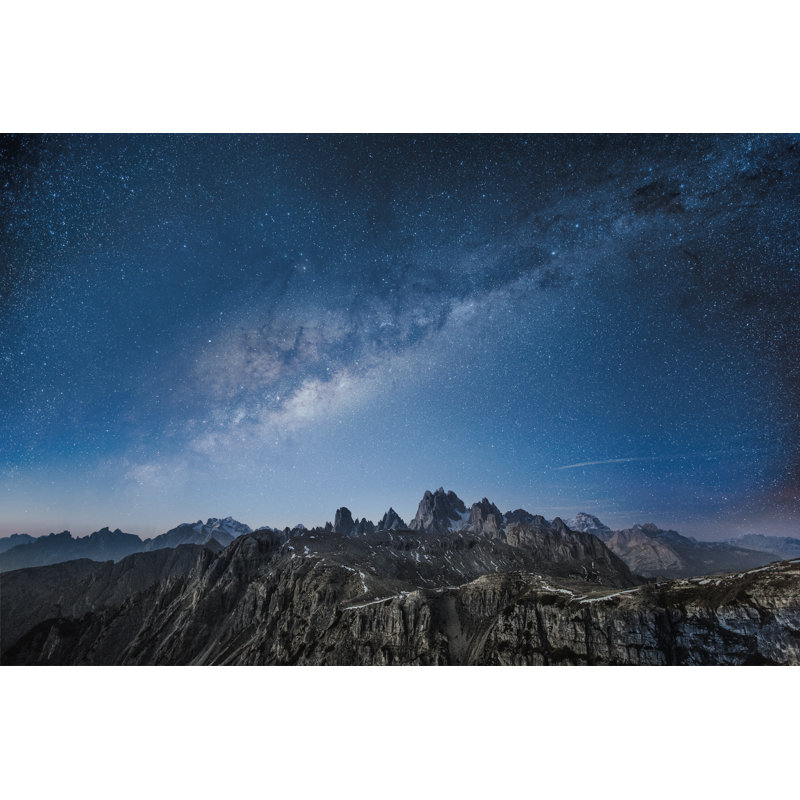 Milky Way Over The Dolomite Mountains by Deimagine - No Frame Print on Canvas, 81cm H x 122cm W
