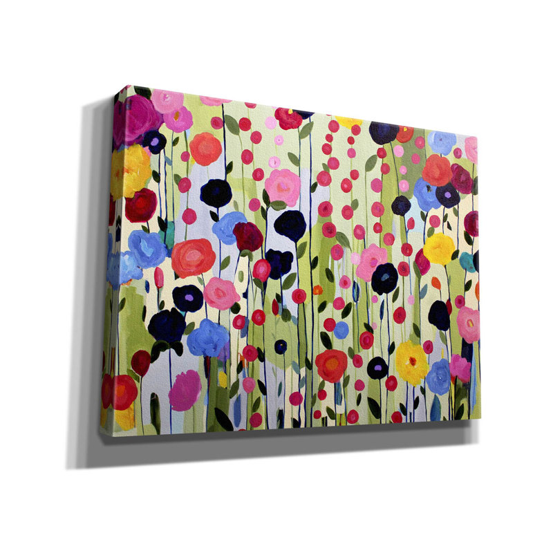 «She Found A Place To Bloom On Canvas» par Carrie Schmitt, reproduction, H 26 po x l 34 po x P 1,5 po