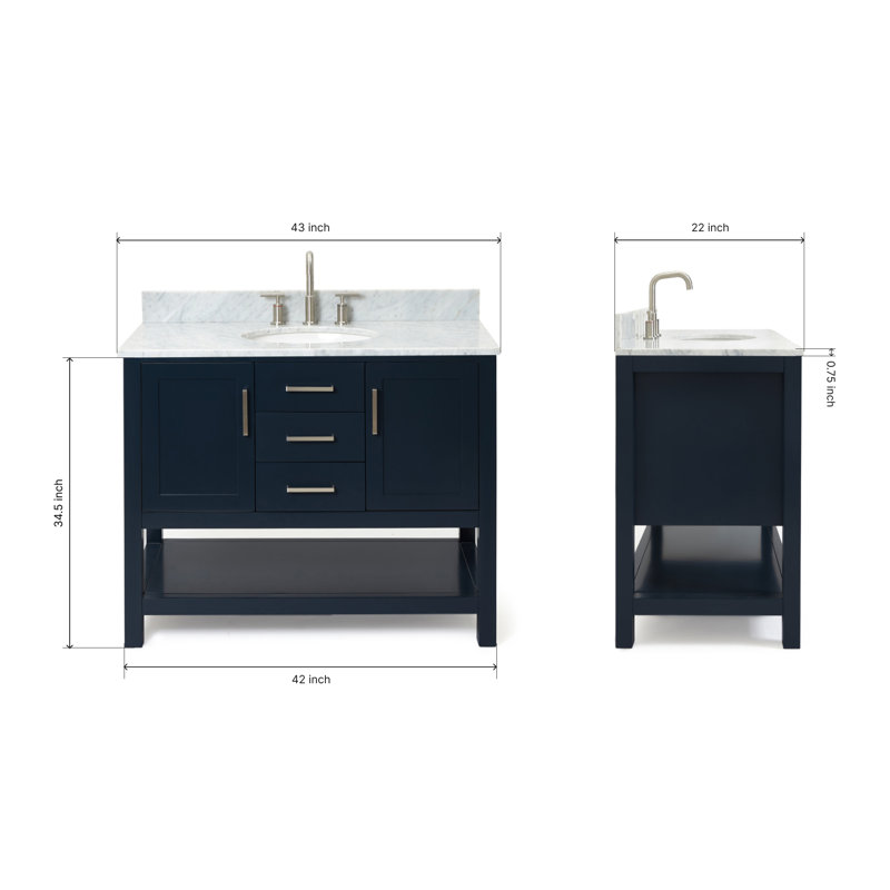Bayhill 43'' W Single Vanity, Midnight Blue