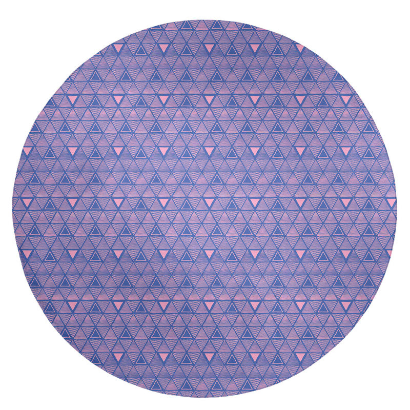 Chenille Geometric Indoor Rug, Round 5'