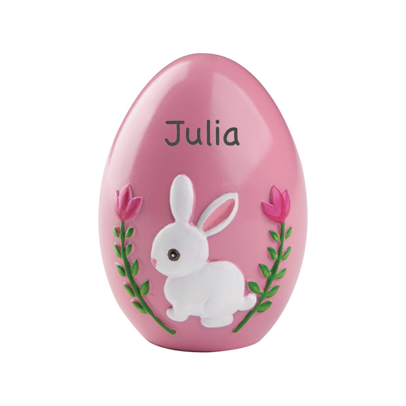 Oeuf de pâques personnalisé en résine, Rose