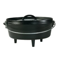 Bayou Classic 7402 2-qt Cast Iron Dutch Oven Features Flanged Camp Lid  Stainless Coil Wire Handle Grip Perfect To Use Over A Campfire To Prepare