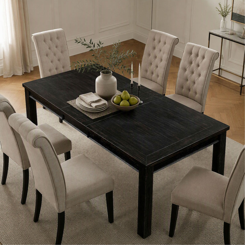 Rustic Bold Distressed 1pc Dining Table W Leaf Solid wood Dining Room Furniture, H 30 po x l 84 po x P 42 po