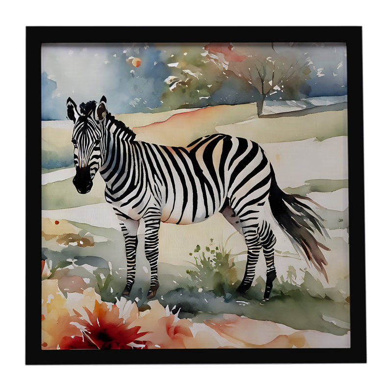 Zebra Framed Metal Print