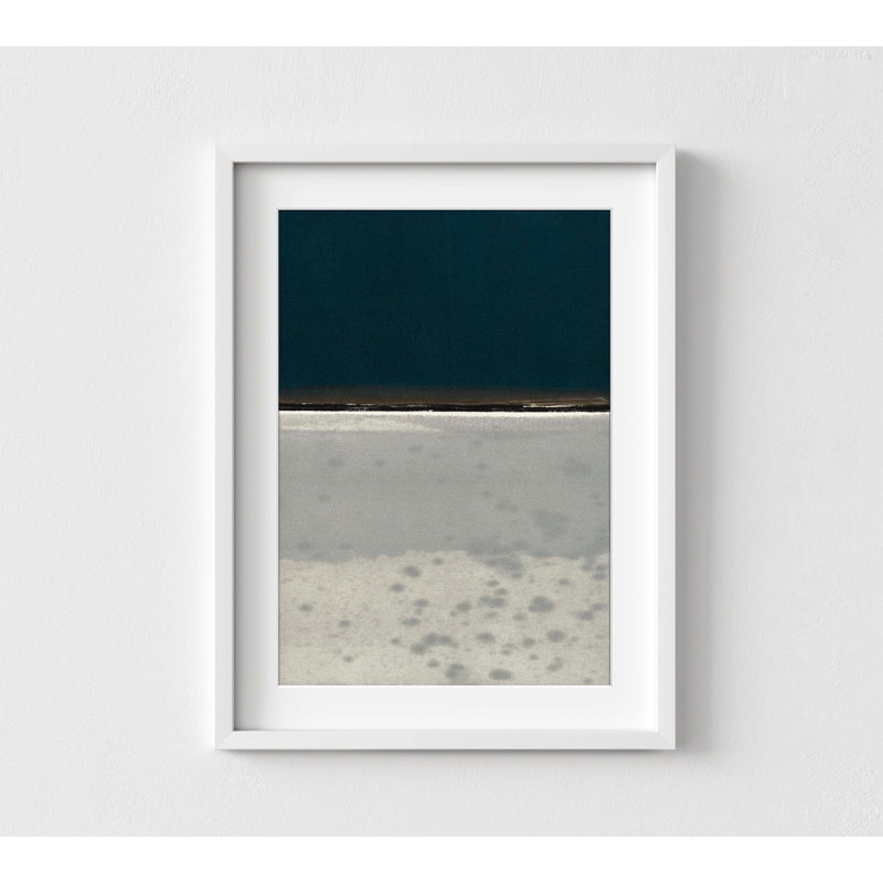 «Blue and Grey Horizon Extra Large Wall Art Abstract», impression encadrée de paysage abstrait, reproduction d'art encadrée abstraite surdimensionnée