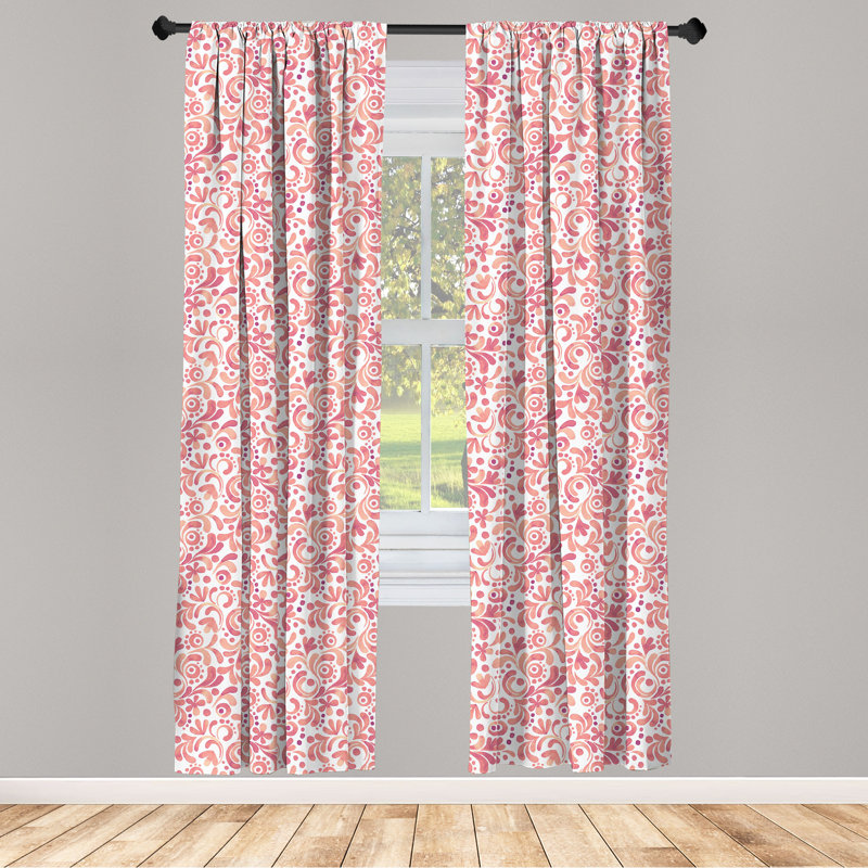 Watercolor Floral Semi-Sheer Rod Pocket Curtain Panels, 28" x 63"