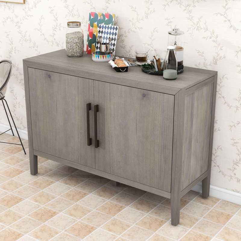 Sideboard Buffet with 2 Doors and Shelf, Gray