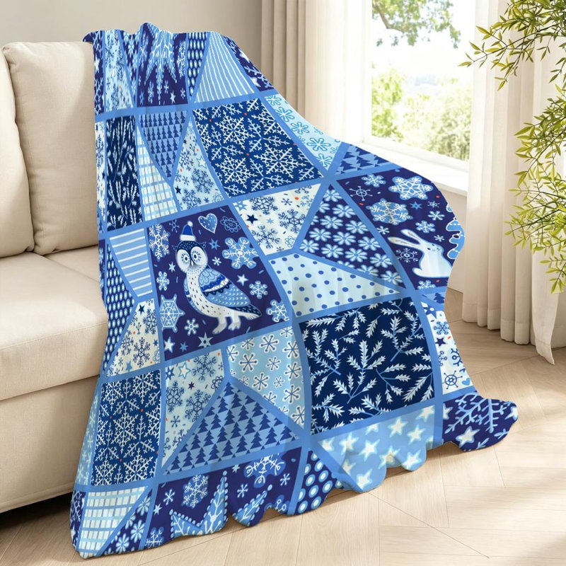 Jeté en molleton bleu ultra doux, Jeté 40 po x 50 po