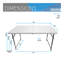 Table pliante à hauteur réglable en granit blanc Techni Home 4 pi avec poignée facile à transporter