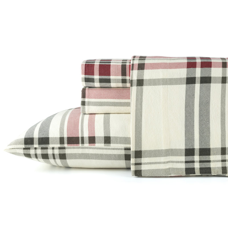 Pointehaven 180 GSM Brushed Cotton Flannel Deep Pocket Sheet Set Twin Kensington, Twin, Kensington